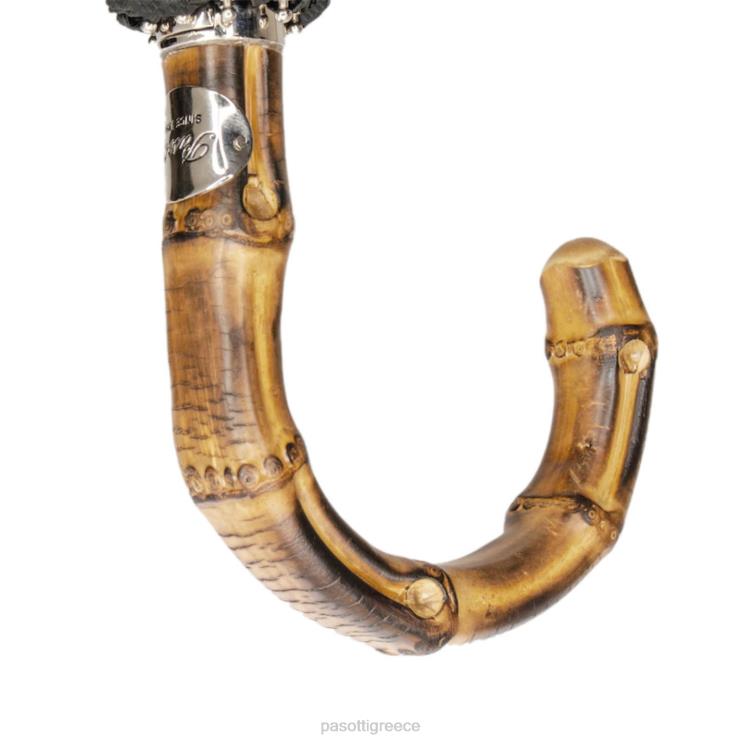 ομπρέλα | PASOTTI 64 oxf-18 b - πτυσσόμενη μαύρη ομπρέλα και λαβή whangee 2N6B8187 άνδρες